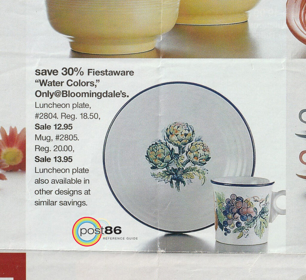 Bloomingdale's Ad for Watercolors - Post 86 Reference Guide