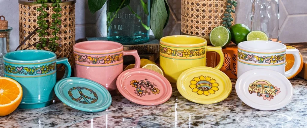 Peace & Love - Stacking Mugs and Coasters - Photo Courtesy of Everything Kitchen's - Post 86 Reference Guide