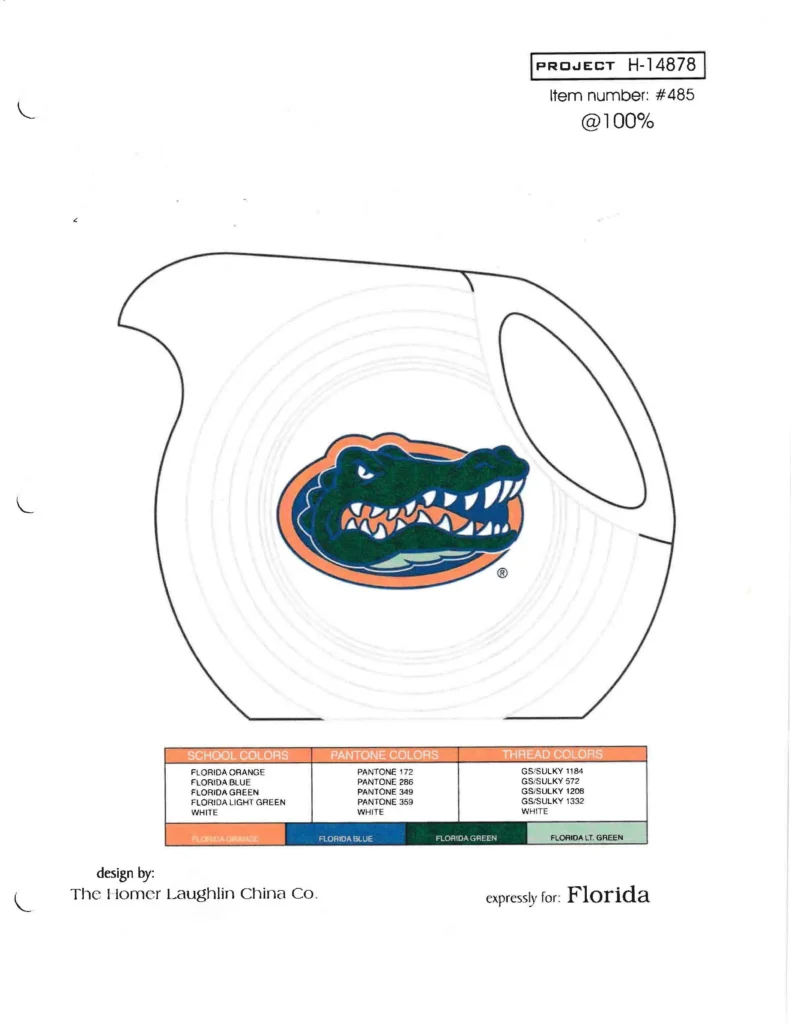 University of Florida - Small Disk Pitcher Rendition - Courtesy of Patricia Antion - Post 86 Reference Guide