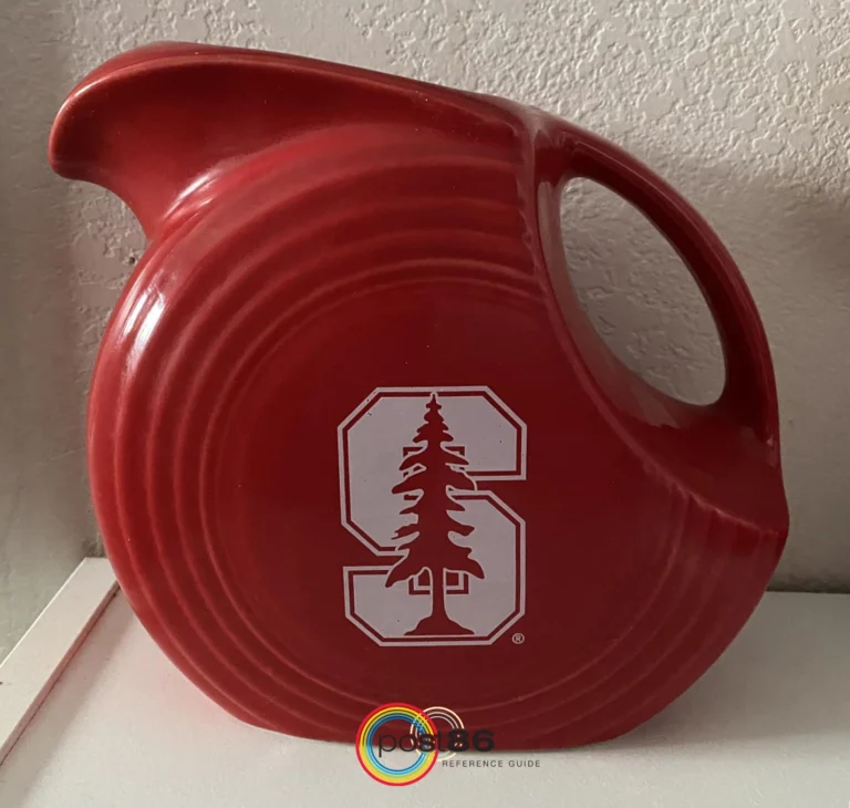Stanford University Scarlet Large Pitcher - Photo Courtesy of Jenn Rice - Post 86 Reference Guide