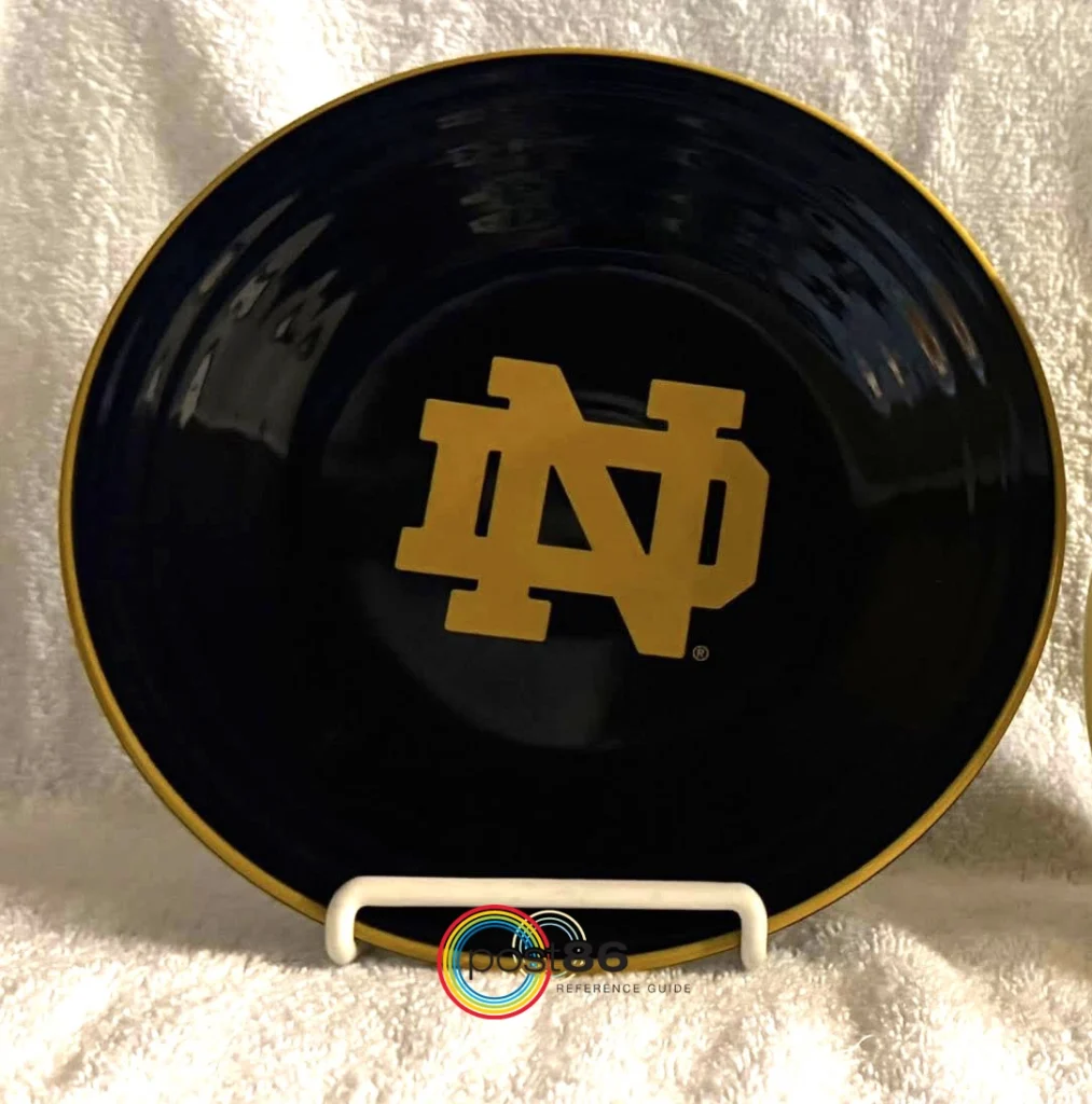 University of Notre Dame - Cobalt Luncheon Plate - Photo Courtesy of Patricia Antion - Post 86 Reference Guide