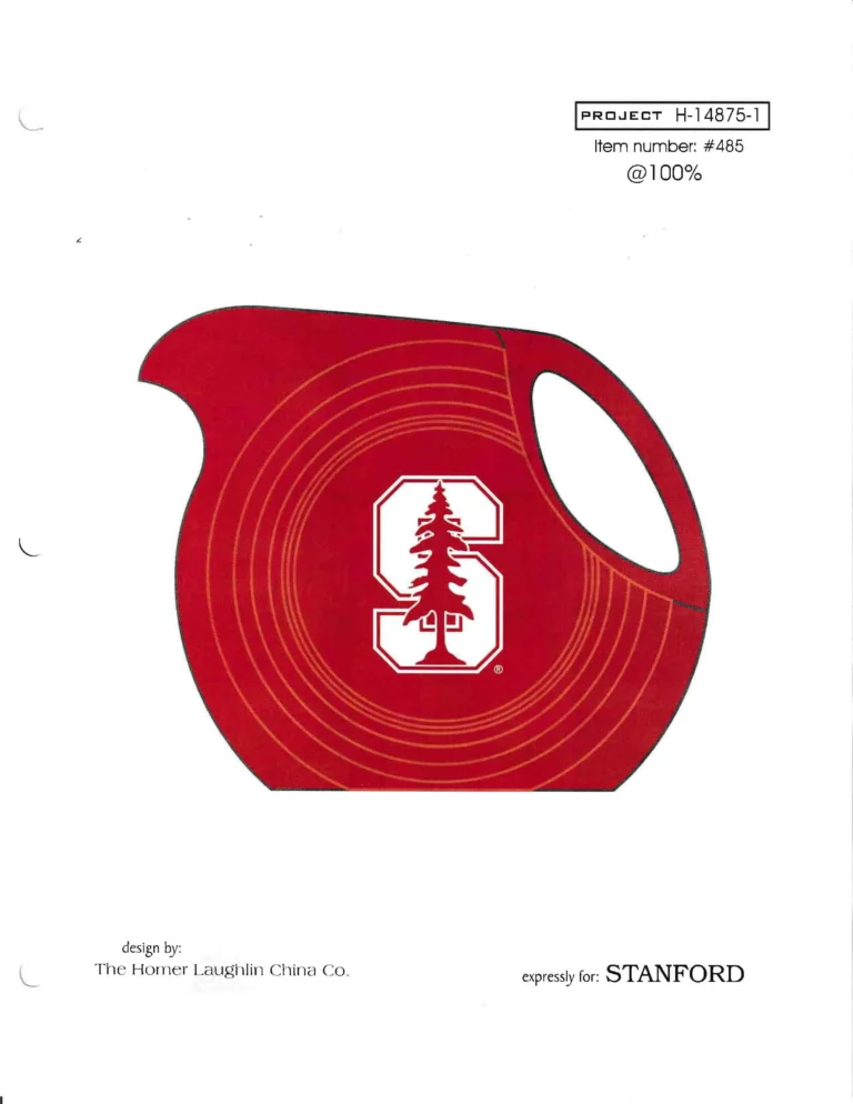 Stanford University Scarlet Juice Pitcher Rendition - Courtesy of Patricia Antion - Post 86 Reference Guide