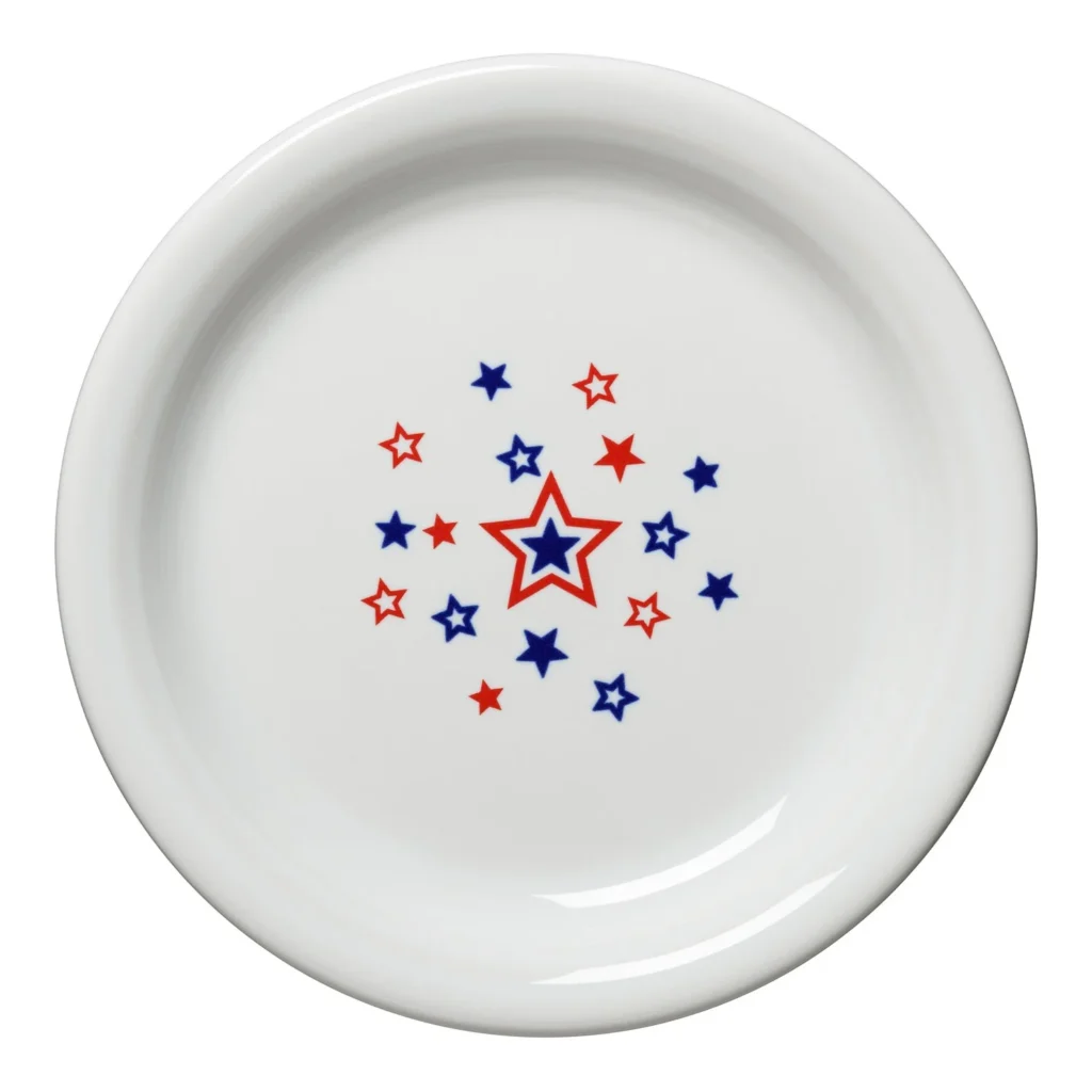 Americana Stars Appetizer Plate (center) - Photo Courtesy of the Fiesta® Tableware Company - Post 86 Reference Guide