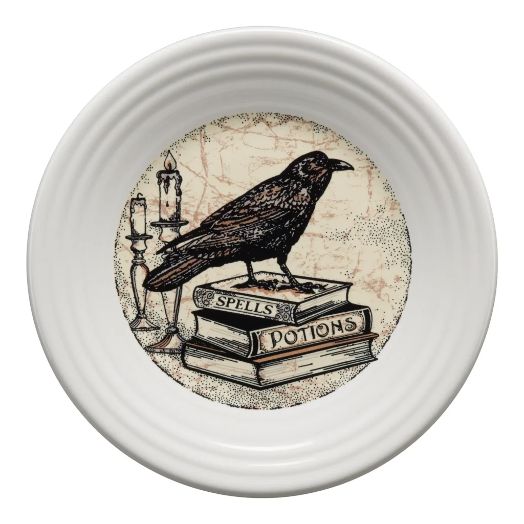Mystical Halloween - Books with Raven - Photo Courtesy of the Fiesta® Tableware Company - Post 86 Reference Guide