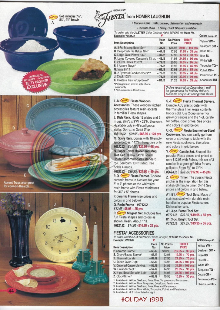 Betty Crocker 1998 - Holiday Pg 44 - Post 86 Reference Guide