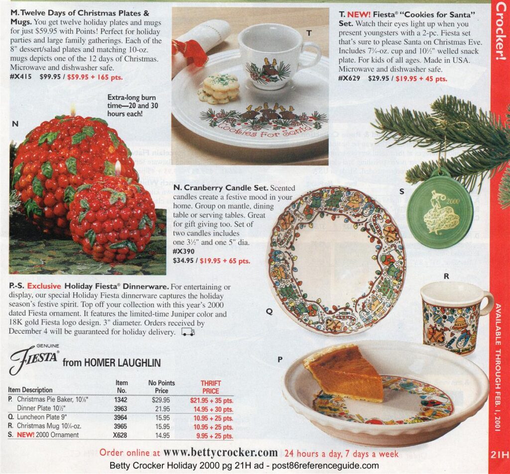 Betty Crocker Ad - Holiday 2000 Pg 21H - Post 86 Reference Guide