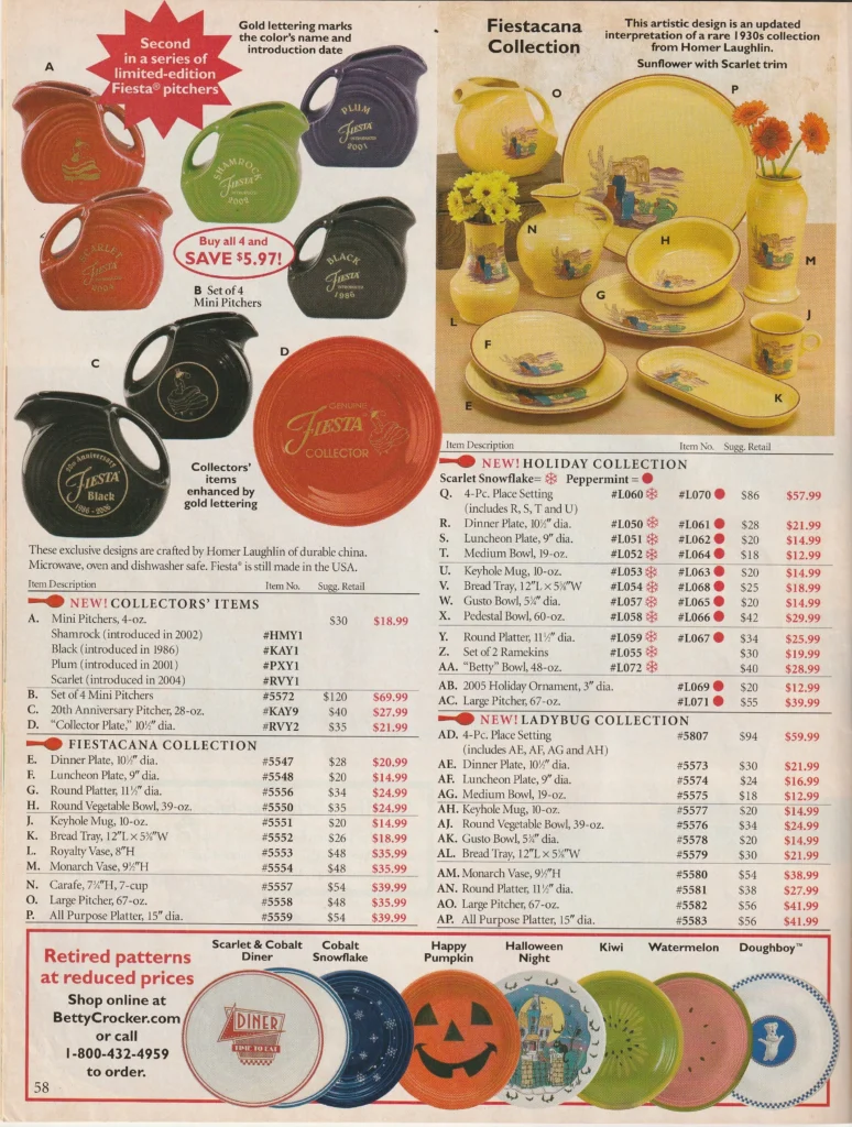 Betty Crocker 2005 - Holiday Page 58 - Post 86 Reference Guide
