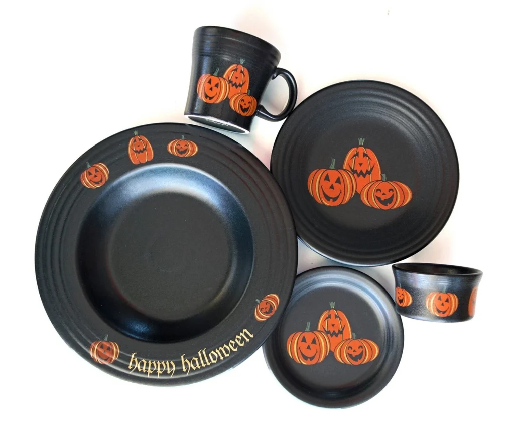 Trio Of Happy Pumpkins - Photo Courtesy of the Fiesta® Tableware Company - Post 86 Reference Guide