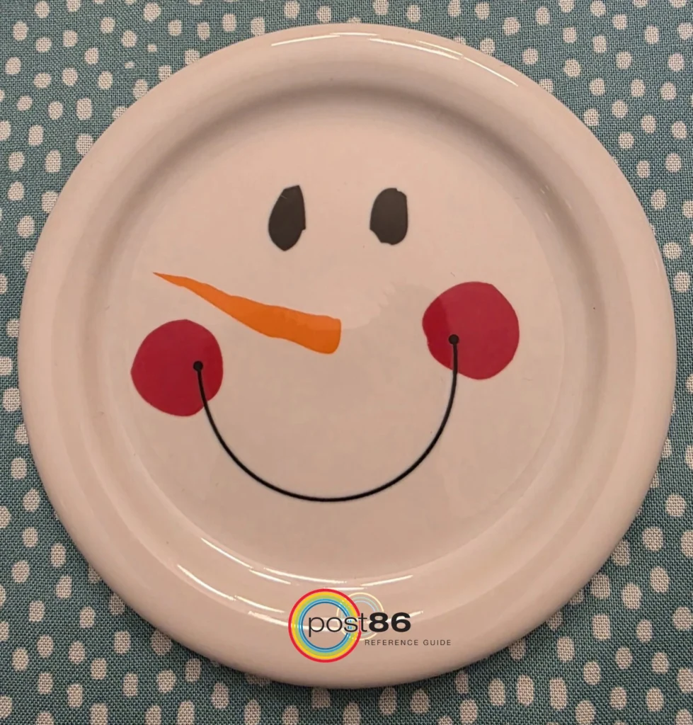 Snowman Face Coaster - Photo Courtesy of Dana Heath-Thomas - Post 86 Reference Guide