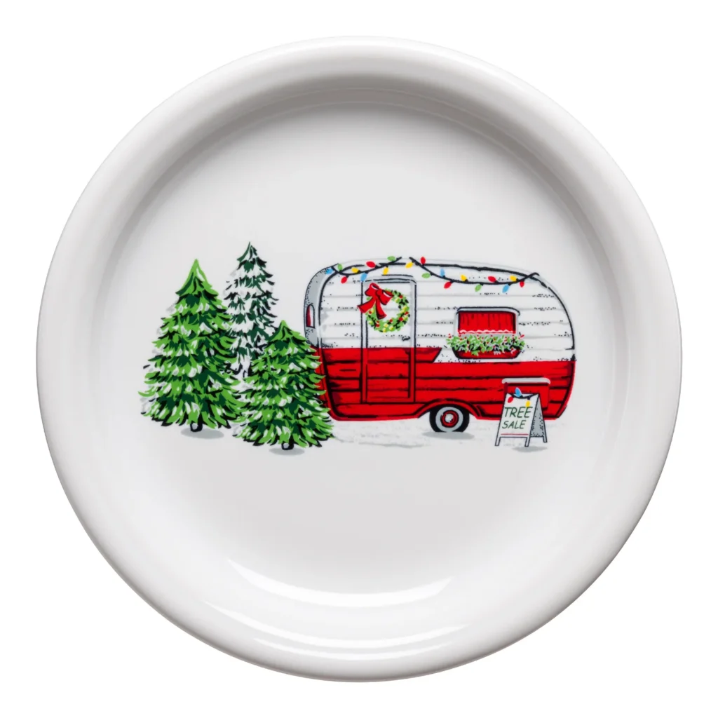Holiday Trailer w Trees Bistro Coupe Salad Plate - Photo Courtesy of the Fiesta® Tableware Company - Post 86 Reference Guide
