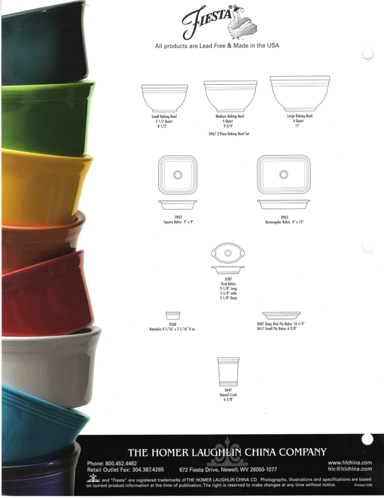 2008 - Bakeware Collection Cut Sheet - Post 86 Reference Guide