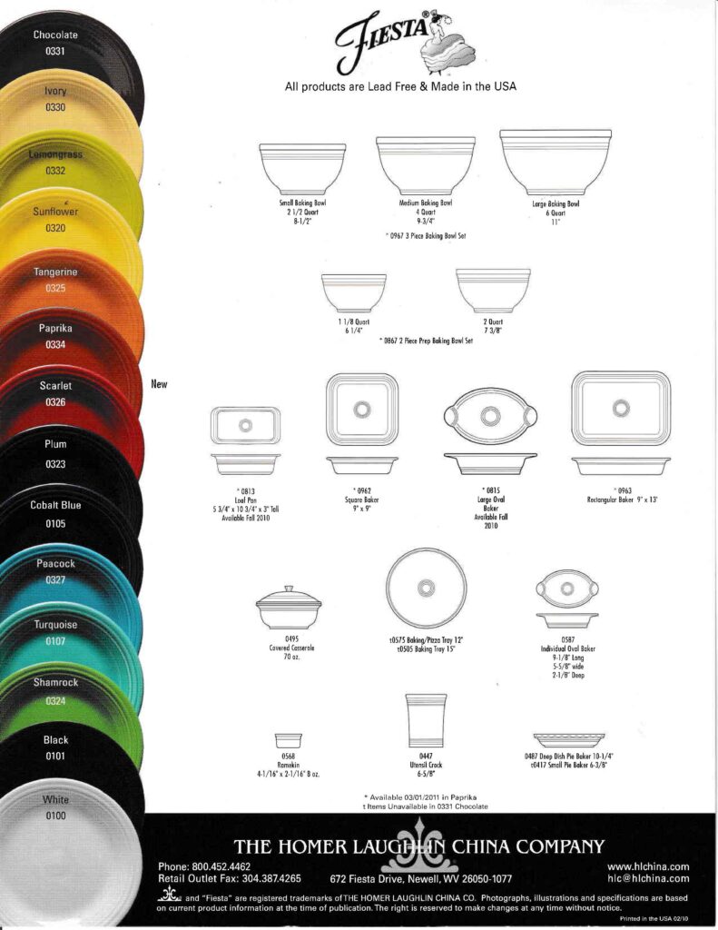 2010 - Bakeware Collection Cut Sheet - Post 86 Reference Guide