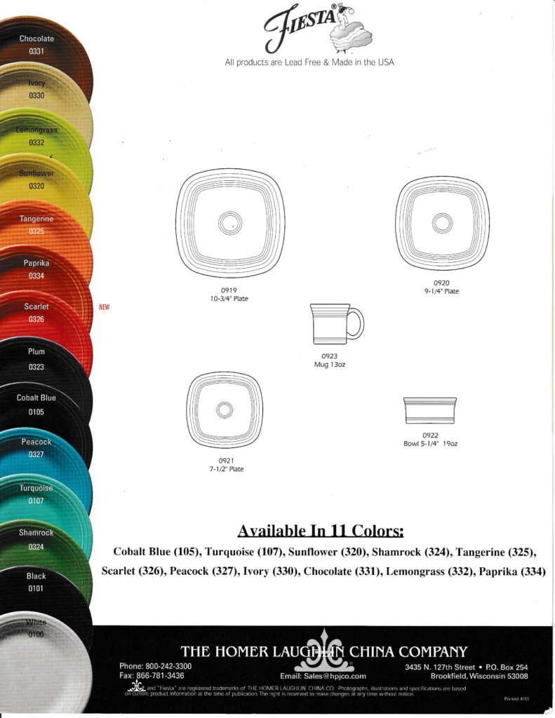 2010 - Fiesta® Square Cut Sheet (HP Johnson) - Post 86 Reference Guide