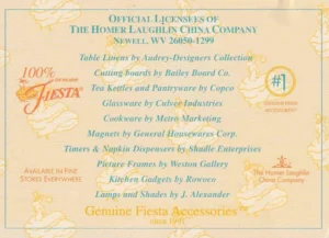 1997 Genuine Fiesta Accessories Sales Flier - Card - Post 86 Reference Guide