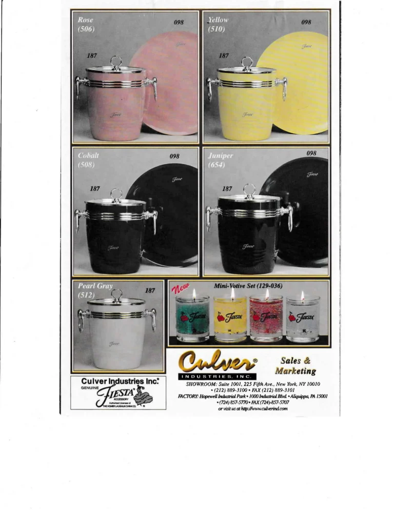 1999 - Culver Industries Sales Brochure Page 4 - Post 86 Reference Guide
