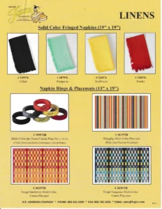 2017 - June - Linens Sales Sheet - Post 86 Reference Guide