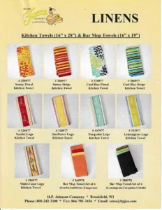 2013-2014 Kitchen and Bar Mop Towels, Napkins and Placemats - Post 86 Reference Guide