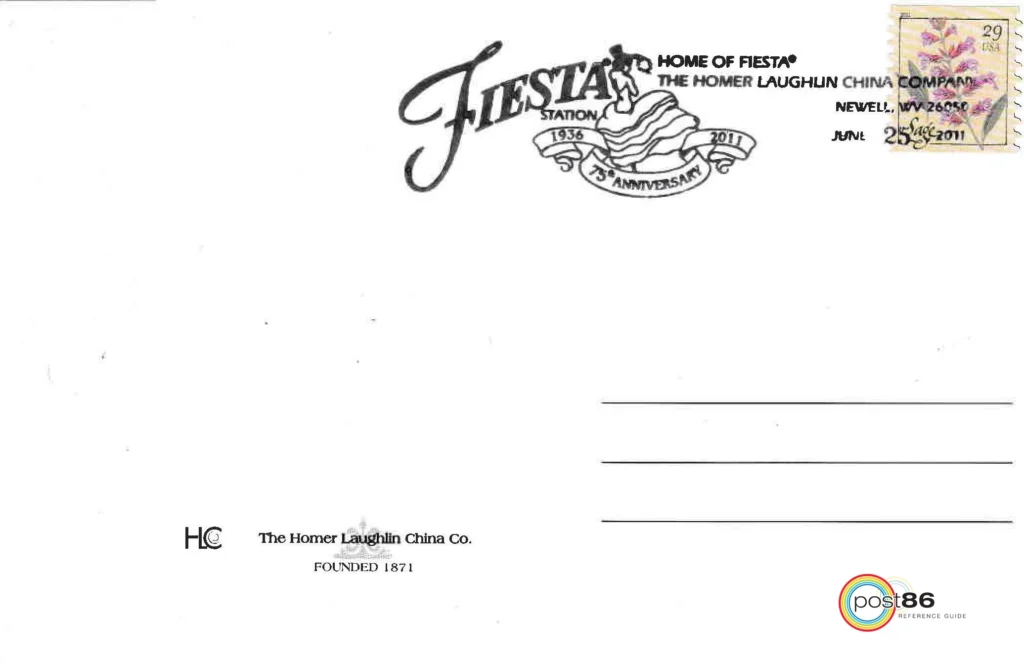 75th Anniversary Commemorative US Post Card Reverse Side - Post 86 Reference Guide