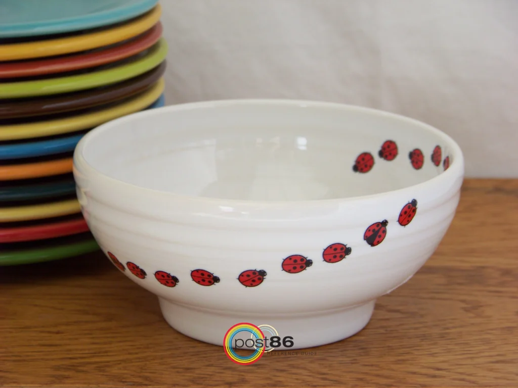 Dillard's White Rice Bowl - Ladybug - Post 86 Reference Guide