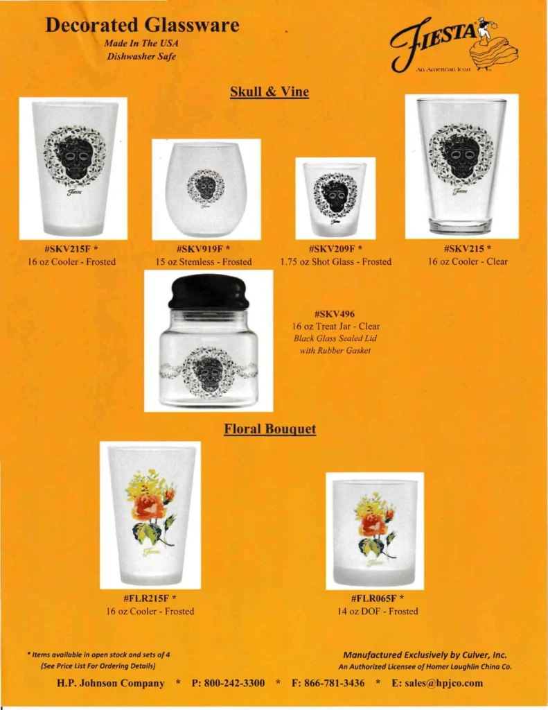 Skull Vine - Floral Bouquet Glassware Sales Sheet - Post 86 Reference Guide